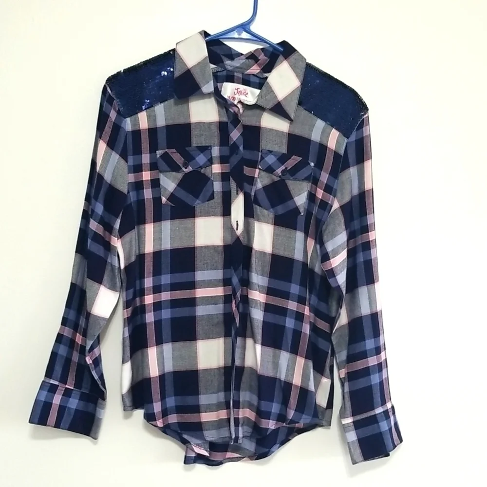 Size 18/20 JUSTICE button down shirt​​​​​​
